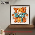 thumbnail image 2 of You Got This 8x8 Inch Inspirational Wood Sign Vibrant Orange Teal Motivational Wall Art with Floral and Peace Symbols, Perfect Home Decor Gift for Family and Friends, Relaxing Home Atmosphere, 2 of 9
