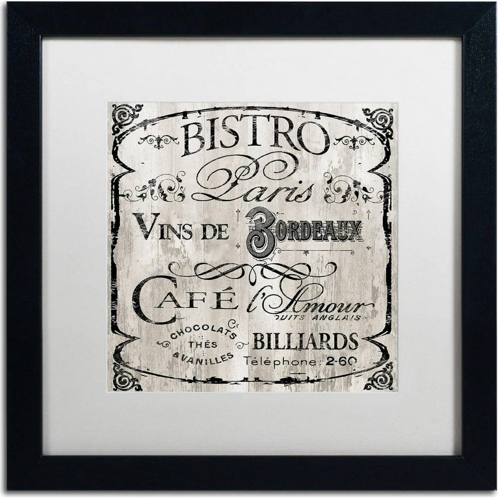 Trademark Fine Art "Paris Bistro III" Canvas Art by Color Bakery, White