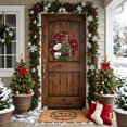 thumbnail image 4 of Welcome Sign for Front Door, Christmas Snowman Round Metal Wall Art Wreaths, Funny Xmas Tree Snowflake Red Black Plaid Outdoor Indoor Wall Hanging Sign for Porch Decor Housewarming Gifts 11.8 Inch, 4 of 8