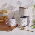 thumbnail image 4 of Thyme & Table 14.5 fl oz Purple Bows Stoneware Mug, Set of 2, 4 of 5