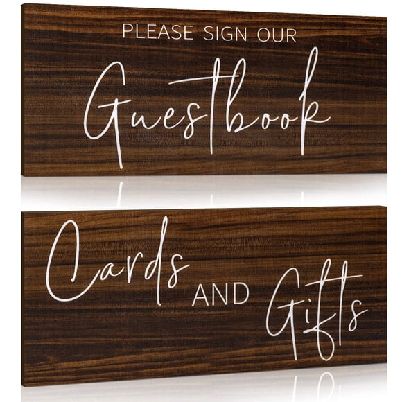 Carteles de boda de madera Jetec, 30 x 14 cm, rústicos, 2 piezas