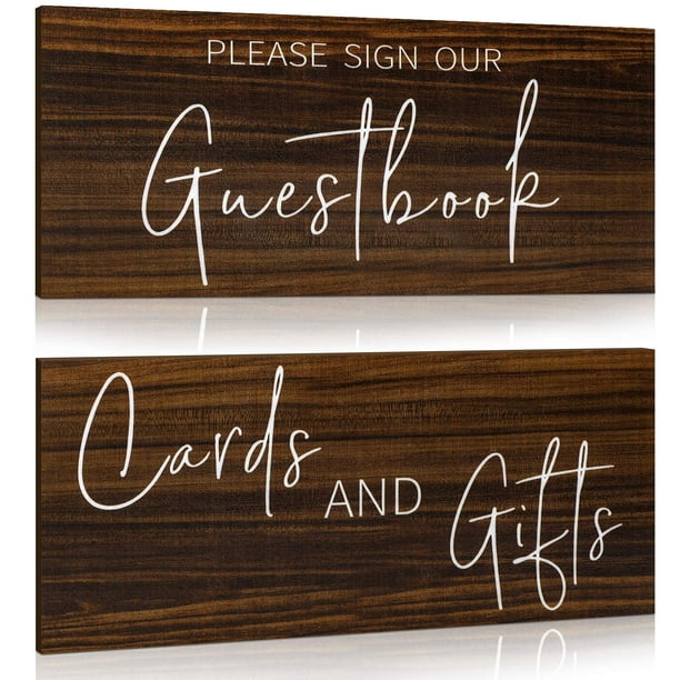 Carteles de boda de madera Jetec, 30 x 14 cm, rústicos, 2 piezas
