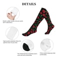 thumbnail image 5 of Lsque Cherry Pattern Sport Compression Socks for Men & Women 15-20 mmHg Knee High Nurse Pregnant Running Medical and Travel Athletic, 5 of 6