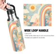 thumbnail image 4 of Yayeee 20oz Double Wall Stainless Steel Water Bottle with Flip Straw, Beige Rainbow Clouds, 4 of 7