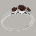 thumbnail image 3 of LBG British Made Solid 14k White Gold Natural Garnet Womens Anniversary Ring - 33 size options - Size 12, 3 of 6