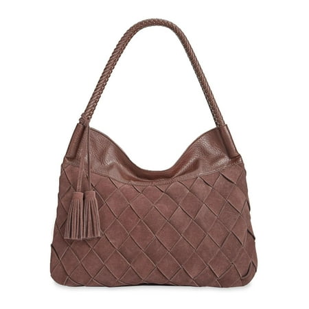 INC Womens Ella Braided Leather Trim Hobo Handbag - Walmart.com