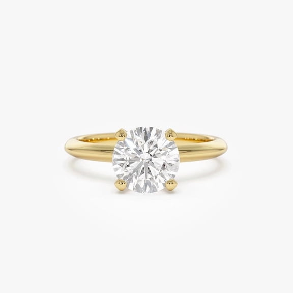 Lab Grown Round Cut Diamond Wedding Ring Bypass 10k Yellow Gold Plated