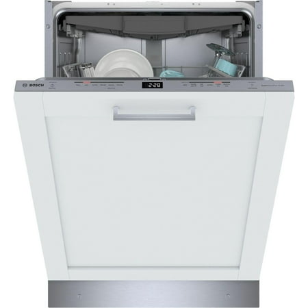 Bosch - 800 Series 24” Top Control Smart Built-In Stainless Steel Tub Dishwasher with Flexible 3rd Rack - Custom Panel Ready