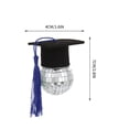 thumbnail image 3 of TUWABEII Adornos de graduación Bola de espejos con mini sombrero de graduación Pequeña bola de discoteca Espejo reflectante brillante Suministros para fiesta de graduación del 4 de julio, 3 of 5