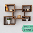 thumbnail image 4 of Mod Wall Mounted Square Shaped Floating Shelves – Set of 5 Square Shelves for Bathroom, Bedroom, Living Room & More - Screws and Anchors Included – Rustic Wall  Display for Home - Brown, 4 of 6