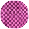 thumbnail image 1 of Ahgly Company Indoor Round Checkered Pink Modern Area Rugs, 5' Round, 1 of 4