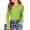 CF06_Light Green, variant on Dwellite Long Sleeve Shirts for Girls Fashion Crewneck Slim Fit Tops Ribbed Knit Casual Solid Color Tee Shirt Army Green 170