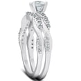 thumbnail image 2 of Pompeii 3/4Ct Diamond Infinity Engagement Ring Set 14k White Gold Maching Woven Band, 2 of 4