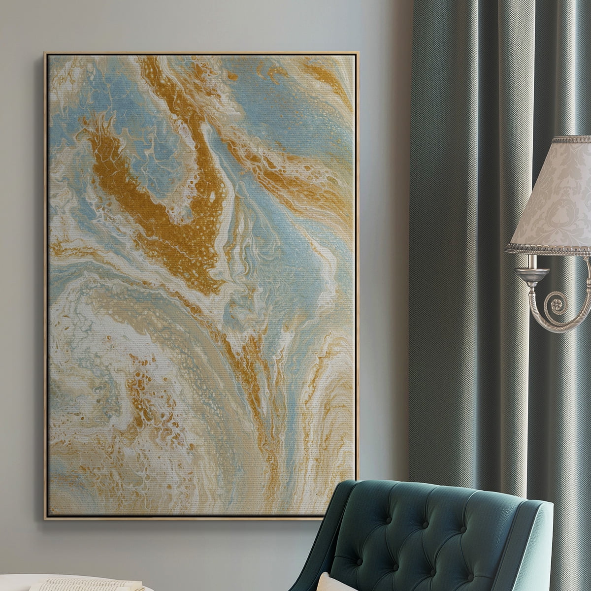 C41 Framed Premium Gallery Wrapped Canvas - Ready to Hang - 25 x 37 - Natural Wood Floating Frame
