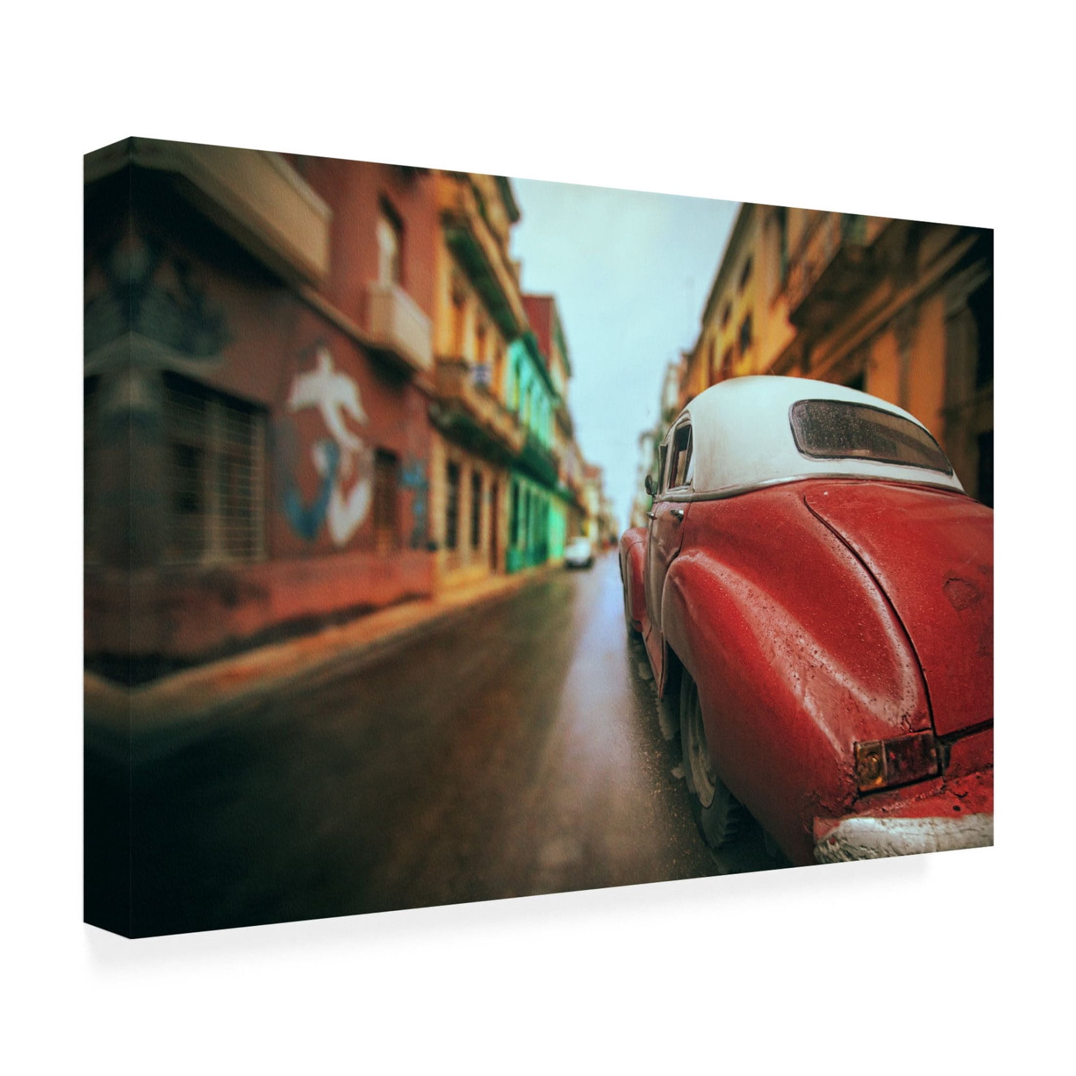 Canvas Wall Art - Svetlin Yosifov 'Cuba Street Car' Wall Art for Living Room, Bedroom, or Office Décor by Trademark Fine Art - 47 x 30 Inches