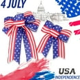 thumbnail image 3 of Kumdkd 4th of July Patriotic Ribbon Bow with Flag & Stars – All-Weather Wired Edge Decoration for Wreaths, Door Decor, Blue Stars Bunting Independence Day Party Holiday Backdrops Decorations, 3 of 7