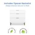 thumbnail image 7 of Delta Children Hendrix 3 Drawer Dresser, Bianca White/Bronze, 7 of 7