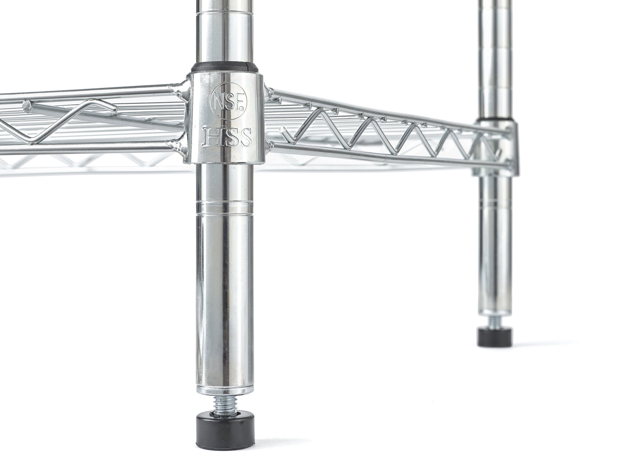Hyper Tough 4 Shelf Steel Wire Shelving Tower with Caster 16"Dx16"Wx57.4"H, Chrome