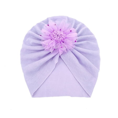 

TOWED22 Baby Hats 6-12 Months Toddler Kids Boys Girls Stretch Soild Flower Breathable Hat Caps Headwear Orange
