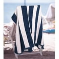 thumbnail image 4 of Utopia Towels Pack of 4 Cabana Beach Towels, Oversized 30 x 60 Inches Cotton Beach Towel Set, Smooth Ring Spun Texture for Pool and Swim Days, Modern Striped Design Bath Towels, Navy, 4 of 7