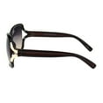 thumbnail image 3 of Womens Elegant Slick Rectangular Oversize Butterfly Plastic Fashion Sunglasses Brown Gold Brown, 3 of 3