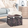 thumbnail image 3 of Yayeee Collapsible Cube Storage Bin with Lid Fabric Closet Decorative Basket with Handles, Dark Gothic Floral, 3 of 7