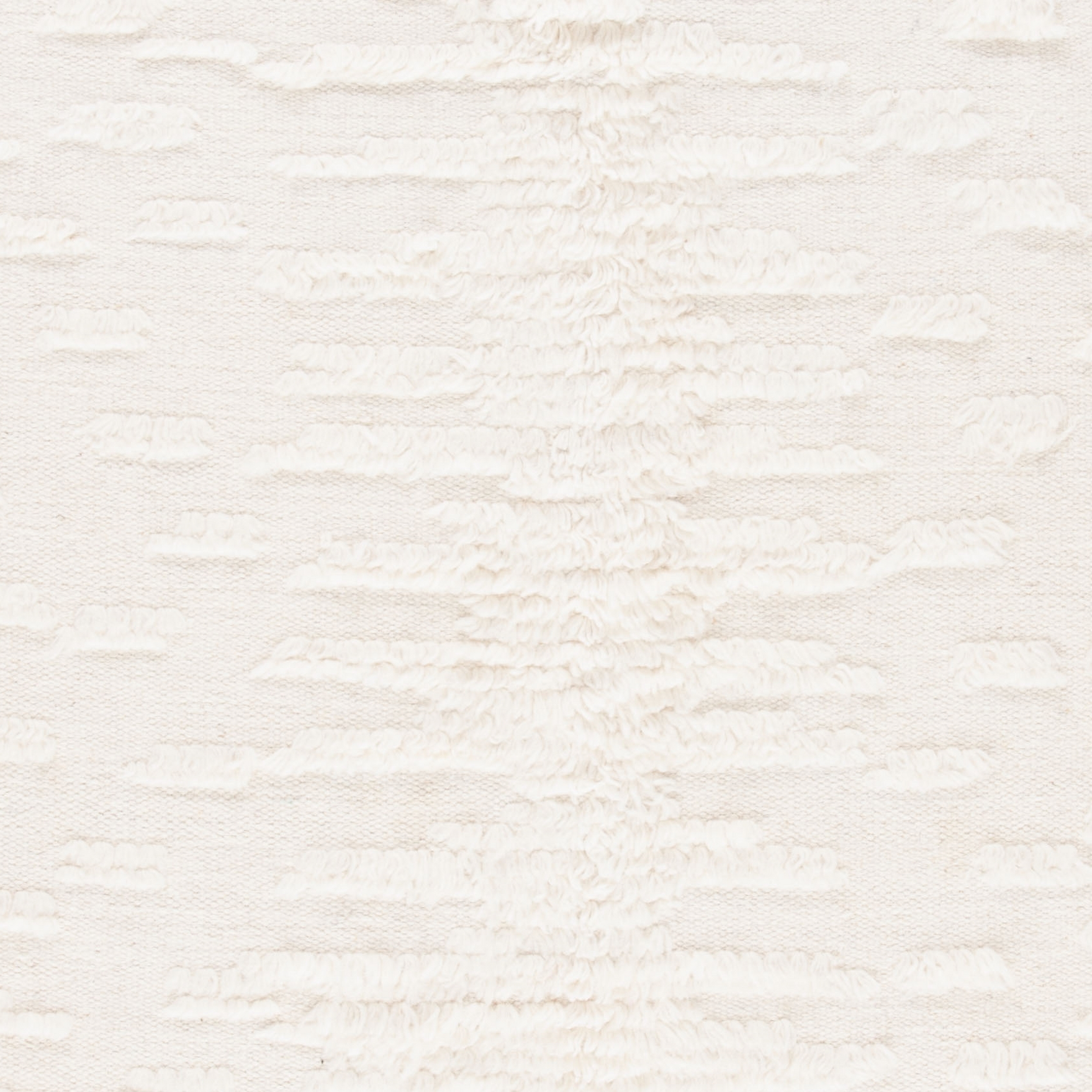 SAFAVIEH Casablanca Albert Solid Striped Wool Shag Area Rug, Ivory, 5' x 8'