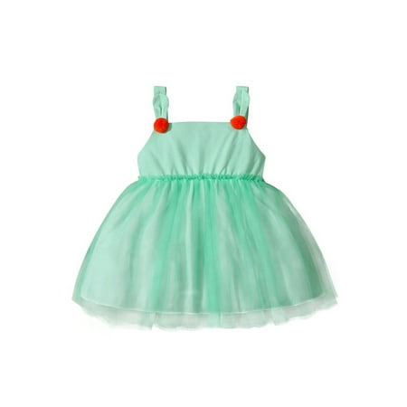 

Arvbitana Baby Girls Sleeveless Mesh Princess Dress 6M 9M 12M 18M 24M Sweet Style Button Suspender Dress Cute Bunny Ear Strap A Line Dress
