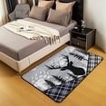 thumbnail image 3 of Erosebridal Rustic Elk Deer Area Rug,Checkered Buffalo Plaid Indoor Floor Mat 5x7 for Bedside,Woodland Wildlife Animal Paw Print Carpet,Blue Black Grid Lattice Patchwork Accent Rug Set for Bedroom, 3 of 6