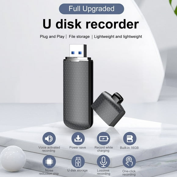QJUHUNG 16GB Audio Recorder with Playback  Voice Activated Recorder  Small Tape Recorder for Lectures  Meetings  Interviews  Mini Audio Recorder USB Charge  MP3