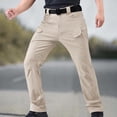 thumbnail image 2 of Wyobmus Pantalon Cargo pour Hommes Léger en Ripstop Résistant à l'Eau Respirant à Jambe Droite Pantalon de Randonnée avec Multiples Poches (Sans Ceinture) Kaki, 2 of 7