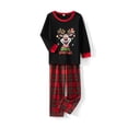 thumbnail image 4 of Christmas Family Pajamas Matching Set, Elk Print Long Sleeve Tops and Elastic Plaid Pants Set for Loungewear Soft Sleepwear, 4 of 10