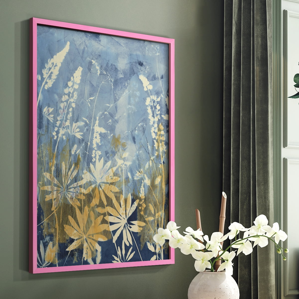 Wild Lupine Framed Print in Pink Solid Wood 11 x 14 Framed Print