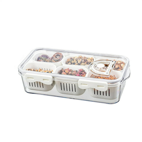 Snackle Box Charcuterie Container Divided Serving Tray with Lid and Handle Portable Snack Platters for Fruit Candy Entertaining Party Picnic