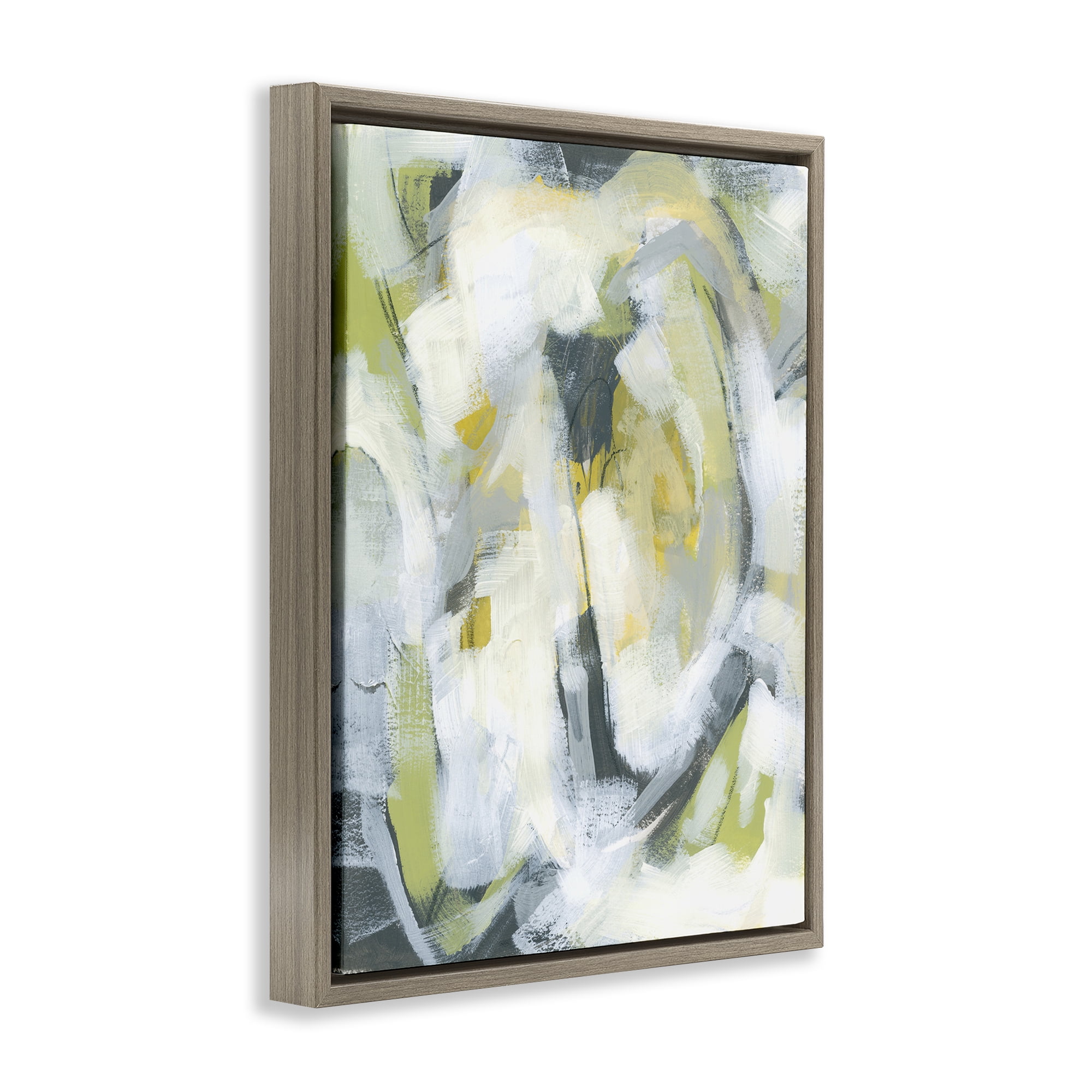 Stupell Industries Complex Abstract Distortion Abstract Painting Brown Floater Framed Canvas Art Print Wall Art, 25 x 31