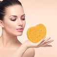 thumbnail image 1 of Esponja de limpieza facial de algodón con pulpa de madera en Ndcxsfigh forma de corazón Puff cosmético (amarillo), 1 of 9