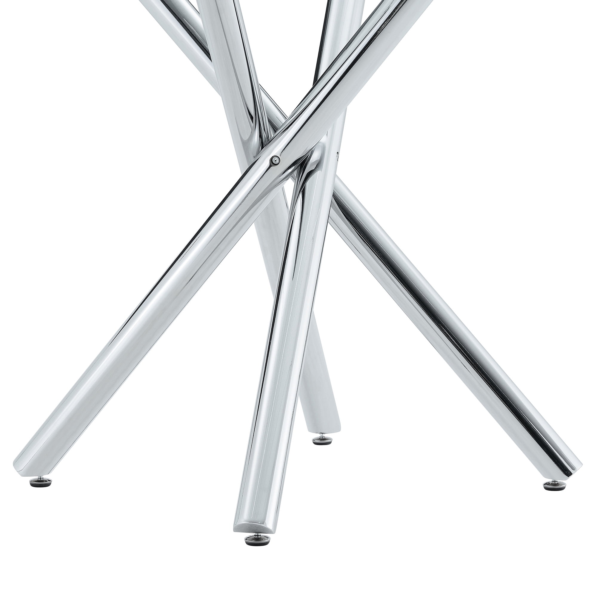 Alvantor Dining Table with Electroplated Metal Legs, Square Tempered Glass Top for Home Bar Kitchen Island, Clear, 37.8in