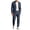 Navy, variant on Men's 2 Piece Linen Suit Set Regular Fit One Button Solid Blazer Jacket & Pants Tuxedo Suits for Wedding Business