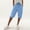 Blue women plus size cargo capri pants a1, variant on Women Plus Size Cargo Capri Pants Elastic Waist Flowy Casual Loose Fit Cropped Shorts Solid Basic Vacation Beach Hiking Trousers with Pockets Summer Clothes, Blue 2XL