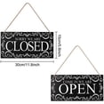 thumbnail image 2 of Natural Wood Open and Closed Store Business Sign "Come in We're Open & Sorry We're Closed" Plaque Two Sided Reversible Store Hanging Sign for Shop Coffee Bar Door Window, 2 of 9