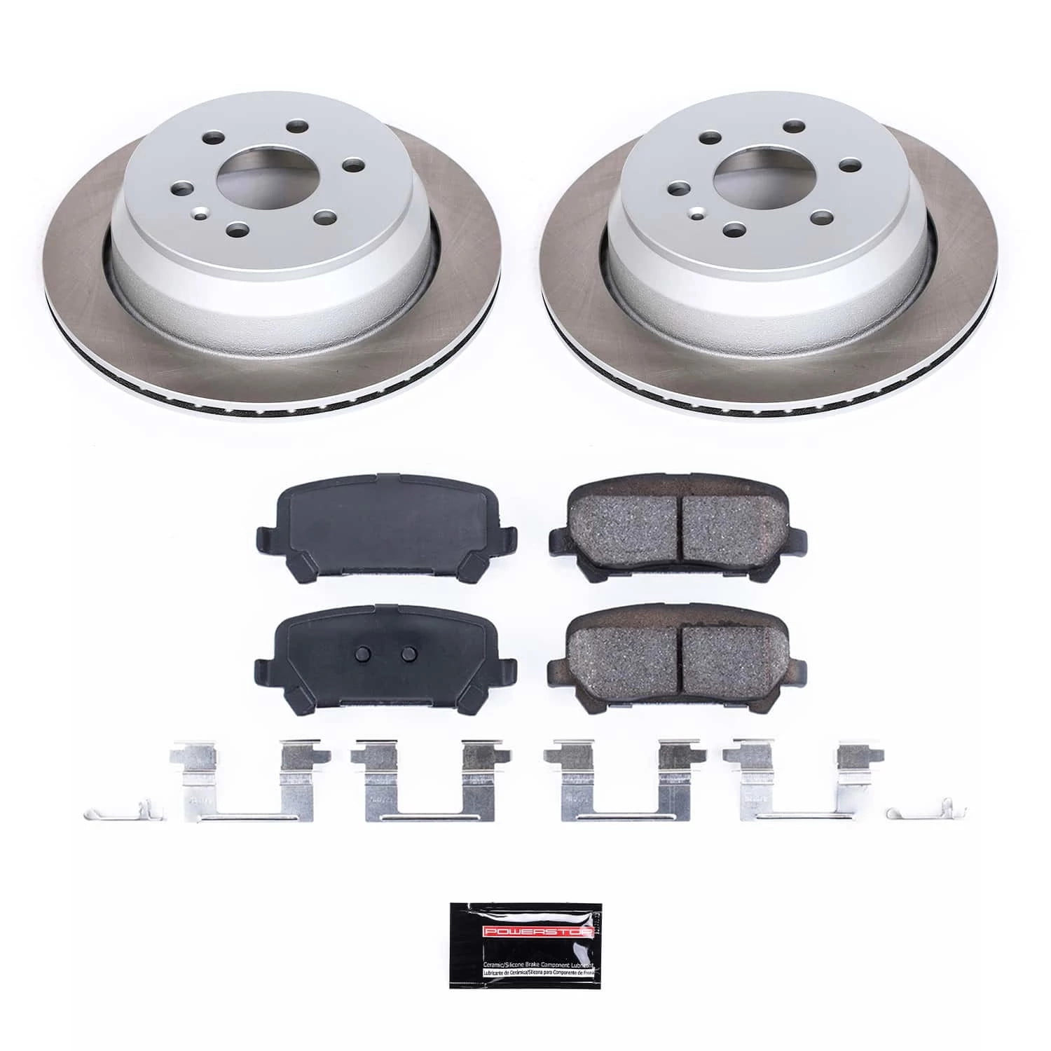 PowerStop Rear Semi-Coated Rotor and Low-Dust Ceramic Brake Pad Kit SC7127