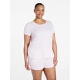 thumbnail image 2 of Joyspun Women's Lightweight Short Sleeve Sleep Tee and Shorts Set, 2-Piece, Sizes XS-3X, 2 of 6