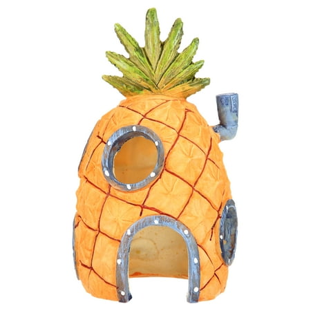 Penn-Plax SpongeBob SquarePants Officially Licensed Aquarium Ornament, SpongeBob’s Pineapple House, Large
