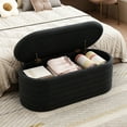 thumbnail image 5 of 40 - inch Storage Bench with Safety Hinge for Bedroom Footwear Storage Comfortable Seating, 5 of 5