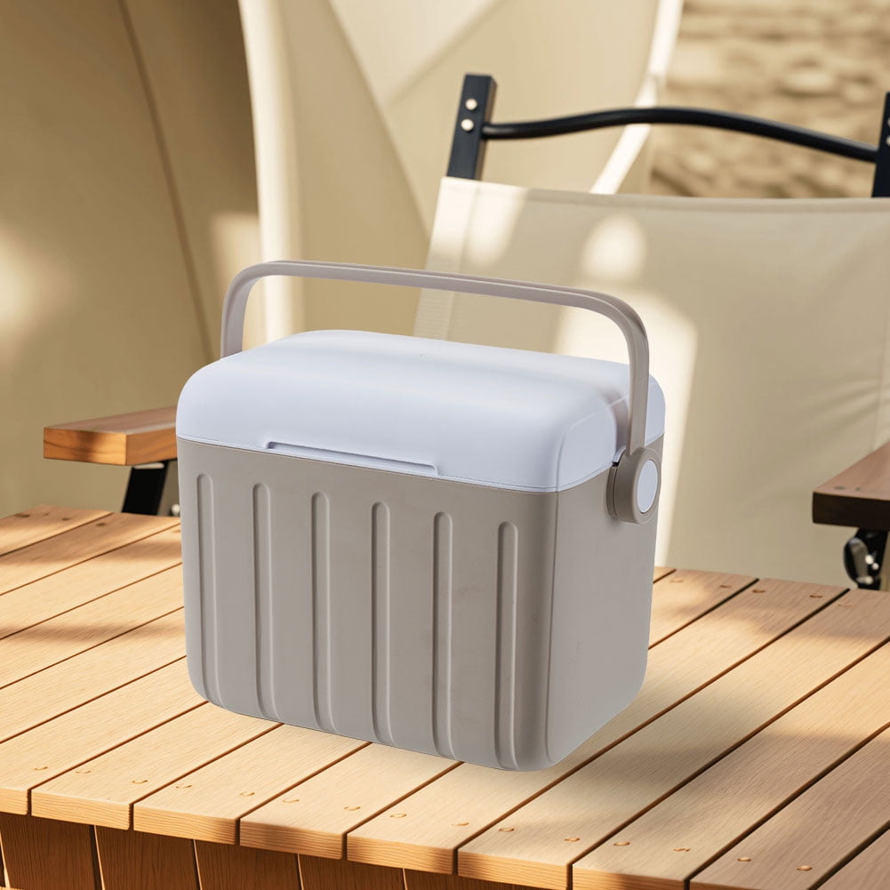 6L Camping Cooler Box Insulated Ice Chest Outdoor Hard Cooler Sport Supplies (Milk Coffee)
