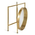 thumbnail image 3 of Kate and Laurel Celia 18-Inch Round Metal Foldable Mirror Tray Accent Table, Gold, 3 of 3