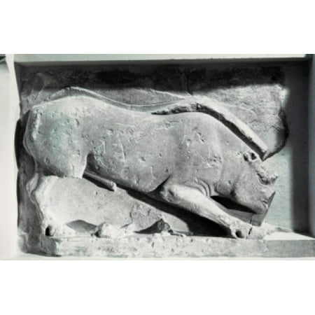 Hand Carved Stone Animal - Hunting Animal - Frieze Of Siphnian Treasure C530 BC Greek Art(- ) Stone Carving Temple of Delphi Greece Canvas Art - (18 x 24)