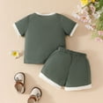 thumbnail image 3 of Baby Girl Clothes Summer Waffle Clothing Sets Toddler Girls 2-Pieces Embroidery Floral Short Sleeve T-Shirts Top and Shorts Outfits 9M, 3 of 9