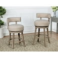 thumbnail image 5 of Bowery Hill Contemporary Fabric 24-inch Swivel Bar Stool in Beige (Set of 2), 5 of 6