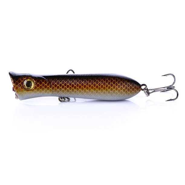 Toystoory 1 uds/10 Uds 8cm señuelos de pesca Popper plástico Artificial 3D cebo de pez anzuelo de simulación cebo de mar Pescar No.07
